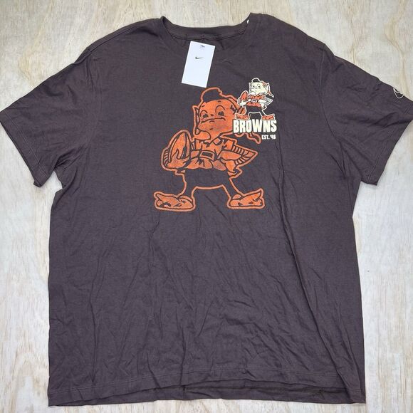 NEW XL Cleveland Browns Nike Brown Logo Essential Short Sleeve Shirt - Picture 1 of 9